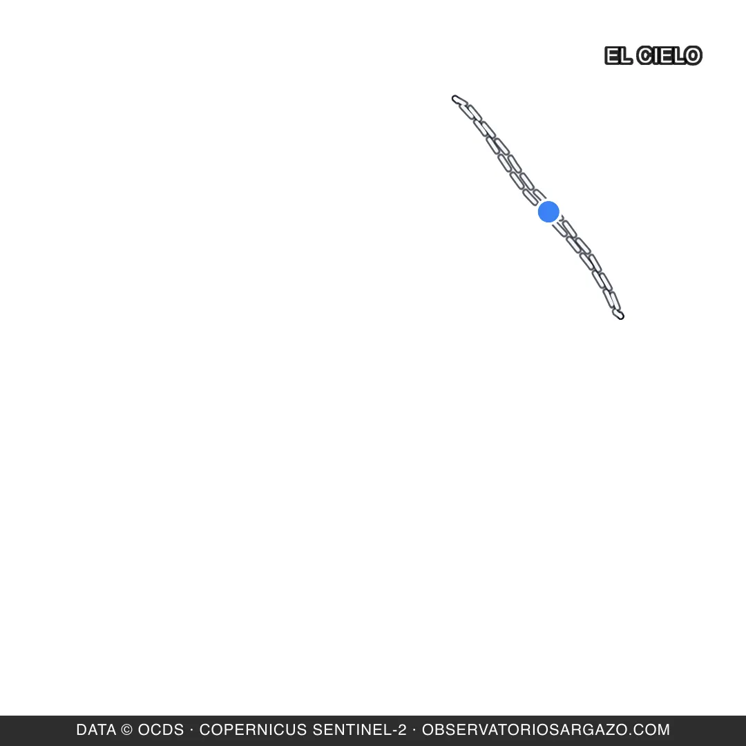 Satellite image of sargassum at El Cielo beach, Cozumel — unobservable, October 17, 2026