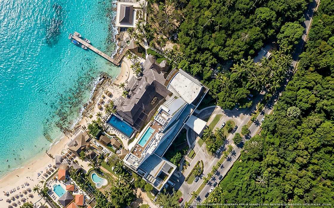 Ilustración aérea de The Westin Cozumel, Cozumel (playa Punta Norte), Caribe Mexicano