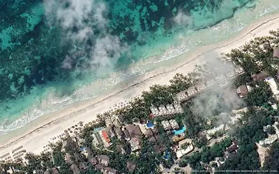 Illustrazione aerea di Ana y Jose Tulum, Tulum (spiaggia Playa Del Pueblo), Caraibi messicani