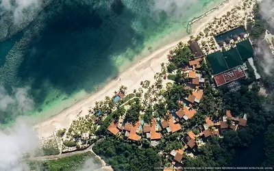 Illustrazione aerea di Banyan Tree Mayakoba, Playa del Carmen (spiaggia Mayakoba), Caraibi messicani