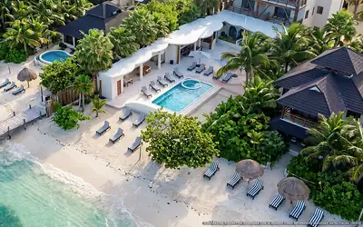 Illustration aérienne de Beachfront Hotel Boutique DK, Holbox (plage Holbox Sur), Caraïbes mexicaines