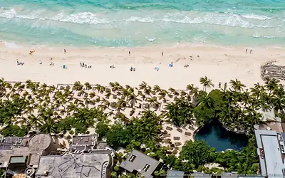 Illustrazione aerea di Casa Malca, Tulum (spiaggia Playa Del Pueblo), Caraibi messicani