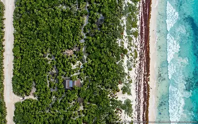 Illustrazione aerea di Casa Sofia, Tulum (spiaggia Playa Del Pueblo), Caraibi messicani