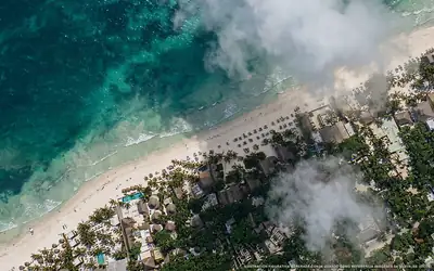 Illustrazione aerea di Delek Tulum, Tulum (spiaggia Playa Del Pueblo), Caraibi messicani