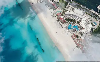 Illustrazione aerea di Grand Park Royal Cancún, Cancún (spiaggia Playa Chac Mool), Caraibi messicani