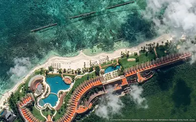 Illustrazione aerea di Grand Velas Riviera Maya, Playa del Carmen (spiaggia Mayakoba), Caraibi messicani