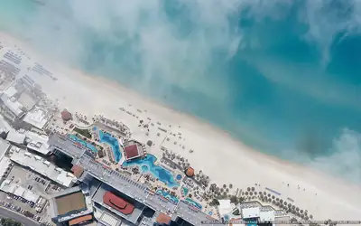 Illustrazione aerea di Hyatt Zilara Cancún, Cancún (spiaggia Playa Chac Mool), Caraibi messicani