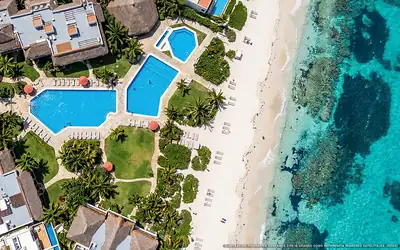 Illustration aérienne de Las Villas Akumal, Akumal (plage Akumal Sur), Caraïbes mexicaines