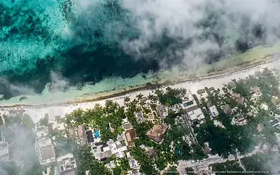Illustrazione aerea di Mantaray Tulum, Tulum (spiaggia Bahia Soliman), Caraibi messicani