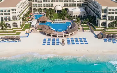 Illustration aérienne de Marriott Cancún, Cancún (plage Playa Ballenas), Caraïbes mexicaines
