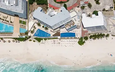 Illustrazione aerea di Ocean Dream Cancún, Cancún (spiaggia Playa Chac Mool), Caraibi messicani