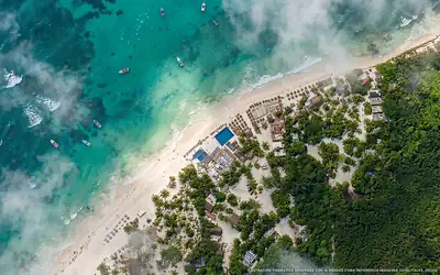 Illustration aérienne de Serenity Authentic Glamping Tulum, Puerto Aventuras (plage Xpu Ha), Caraïbes mexicaines