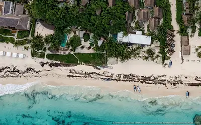 Illustrazione aerea di Villa Pescadores Tulum, Tulum (spiaggia Playa Paraiso Tulum), Caraibi messicani