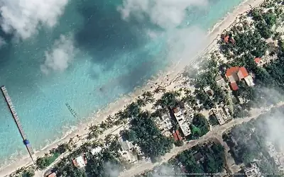Illustration aérienne de Villas Roseliz, Tulum (plage Punta Allen Norte), Caraïbes mexicaines