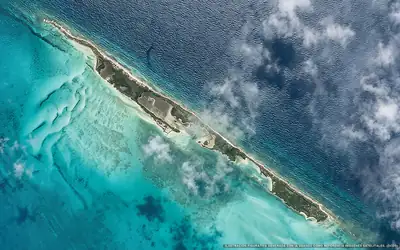 Ilustración aérea de la zona Isla Contoy, Caribe Mexicano